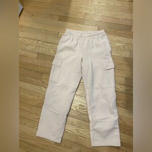 Aritzia Cozy Sweatfleece Mega Cargo Sweatpants- Pale Pink